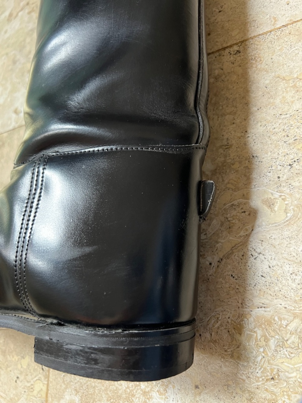 VTG Imperial Marlborough Black Leather Tall English Riding Boots Men's Size 8 - Picture 8 of 16